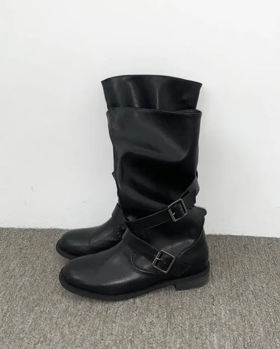 LEATHER BELT BOOTS