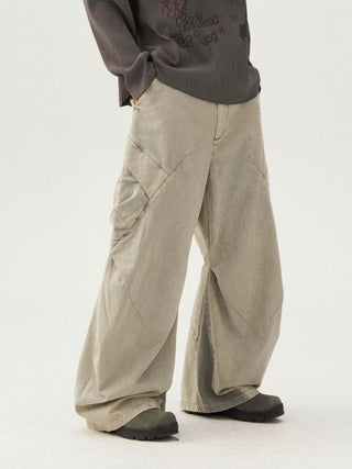 [Monterest] Washed Cotton Pleated Wide Leg Pants