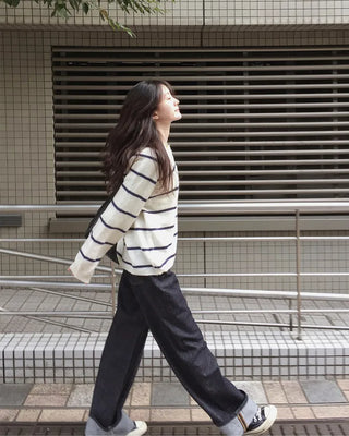 Wide-leg denim pants