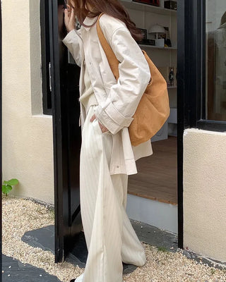[A must-have for those who carry a lot of belongings] Suede Big Tote Bag/Shoulder Bag