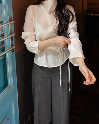High-neck blouse