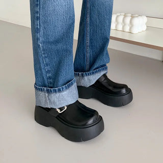 [2 colors] Platform Mule Loafers