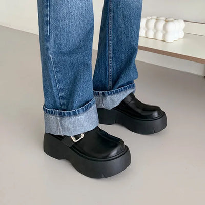 [2 colors] Platform Mule Loafers