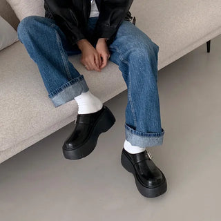 [2 colors] Platform Mule Loafers