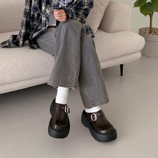 [2 colors] Platform Mule Loafers