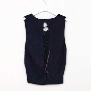 Back Ribbon Angora Vest