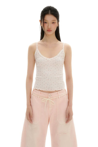 [moromoro2] Floral Print Cami Top