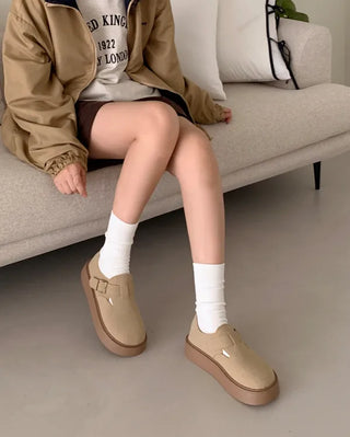 [3 colors] Platform Suede Loafers