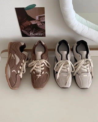 [2 colors] Suede Warm Tone Sneakers