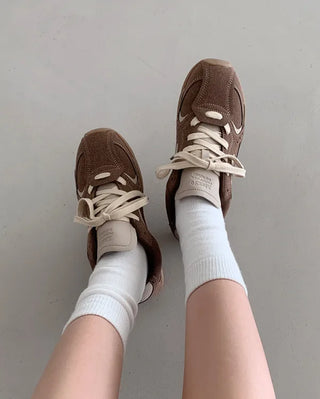 [2 colors] Suede Warm Tone Sneakers