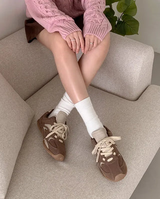 [2 colors] Suede Warm Tone Sneakers