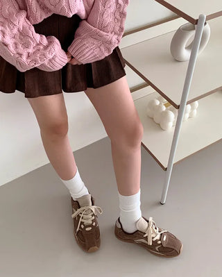 [2 colors] Suede Warm Tone Sneakers