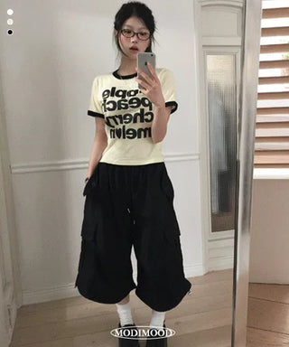 Apple Color Block Short Sleeve T-shirt - 3 Colors