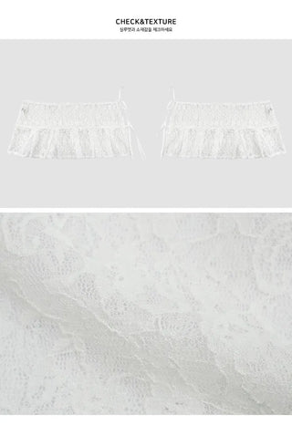 Finga Lace Pleated Wrap Layered Sk