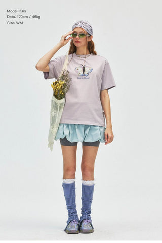 [Monterest] Ink Print Crewneck Cotton T-Shirt