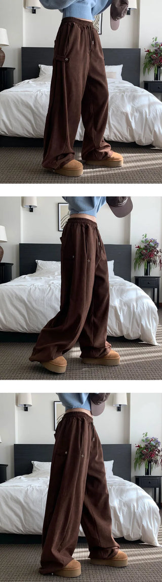 Suede Cotton Two-Button Autumn Long Pants - 5 Colors