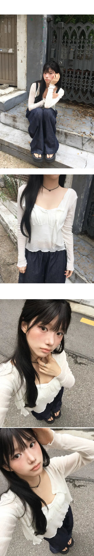 See-through Flare Sleeveless Cardigan Set - 4 Colors