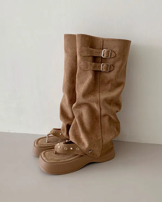 [Removable Warmer] 2-Way Platform Beach Sandal Boots (2 colors)