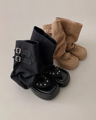 [Removable Warmer] 2-Way Platform Beach Sandal Boots (2 colors)