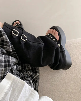 [Removable Warmer] 2-Way Platform Beach Sandal Boots (2 colors)