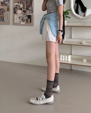Ballet Core Lace-Up Leather Sneakers (3 colors)