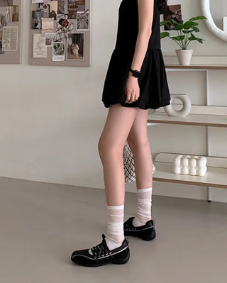 Ballet Core Lace-Up Leather Sneakers (3 colors)