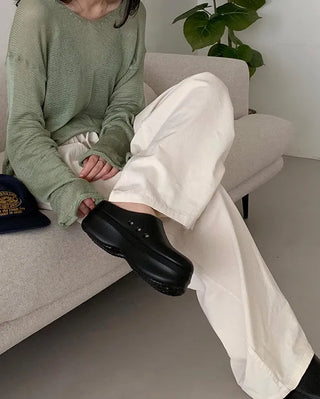 Mule clog aqua slippers
