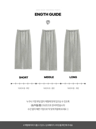 Semi-wide long training pants with added Fleece-lined in 12 colors