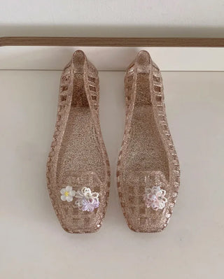 [5 colors] Net Aqua Flat Jelly Shoes