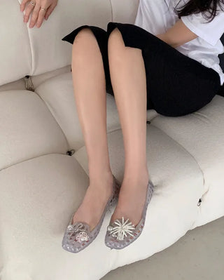 [5 colors] Net Aqua Flat Jelly Shoes