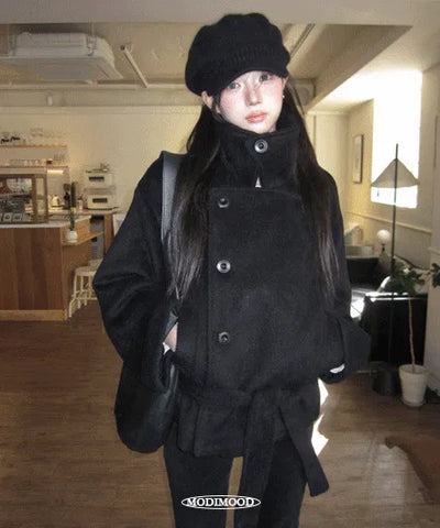 Paris Half Ribbon Double Coat - 2 colors