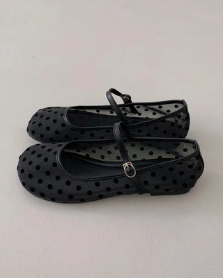 Mesh Dot Meriyane Flat Shoes