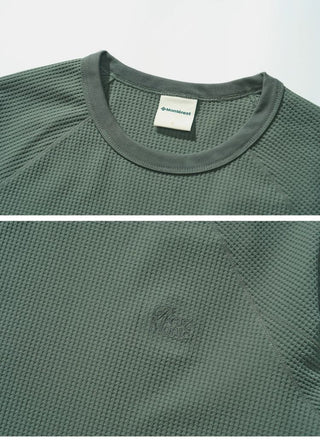 [Monterest] Waffle Knit Drop Shoulder Long Sleeve Tee