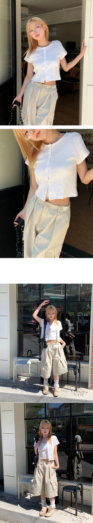 Wide Cargo Bermuda Pants - 2 colors