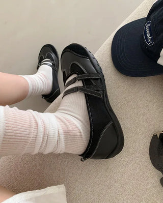 Mary Jane suede velcro sneakers