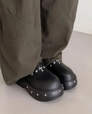 [Komatsu no Sakura's PICK] [Jibbitz set] Platform Unique Mules