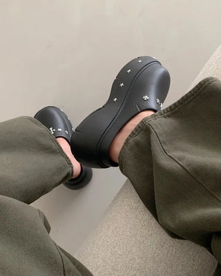 [Komatsu no Sakura's PICK] [Jibbitz set] Platform Unique Mules