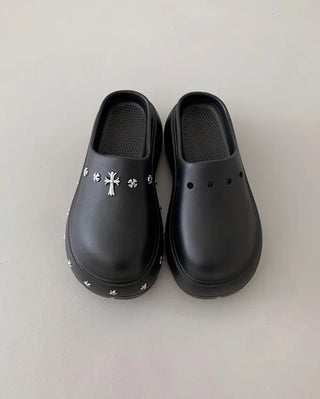 [Komatsu no Sakura's PICK] [Jibbitz set] Platform Unique Mules