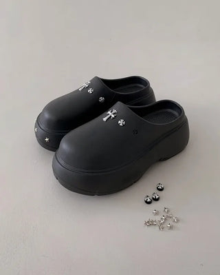 [Komatsu no Sakura's PICK] [Jibbitz set] Platform Unique Mules