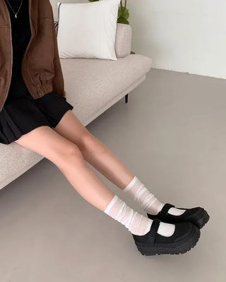 Platform Mary Jane Velcro Sneakers