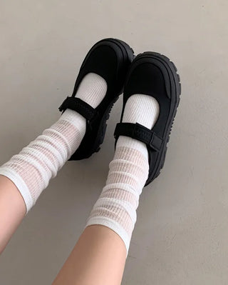 Platform Mary Jane Velcro Sneakers