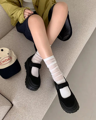 Platform Mary Jane Velcro Sneakers