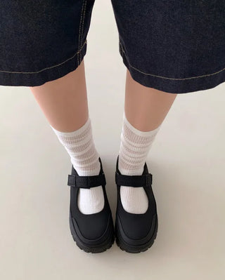 Platform Mary Jane Velcro Sneakers