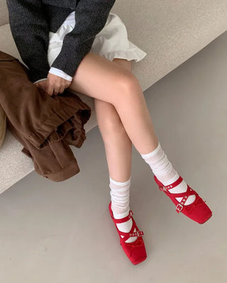 Eyelet Mary Jane Flat Shoes (3 colors)