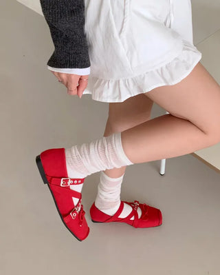 Eyelet Mary Jane Flat Shoes (3 colors)