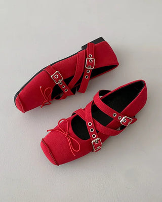 Eyelet Mary Jane Flat Shoes (3 colors)