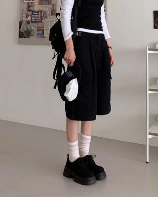 Platform suede thick-soled loafers