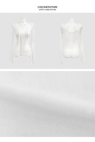Pipi Scarf Set Uniqlo Long Sleeve See-Through T-Shirt - 2 Colors