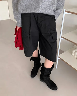 Buckle suede boots (2 colors)