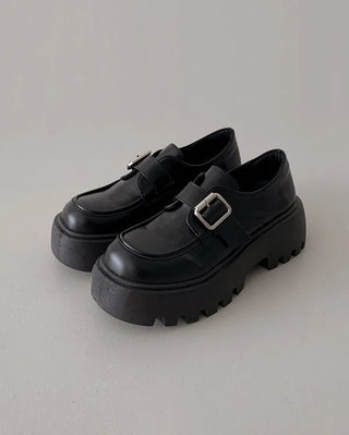 (6cm heel) Platform loafers with buckle